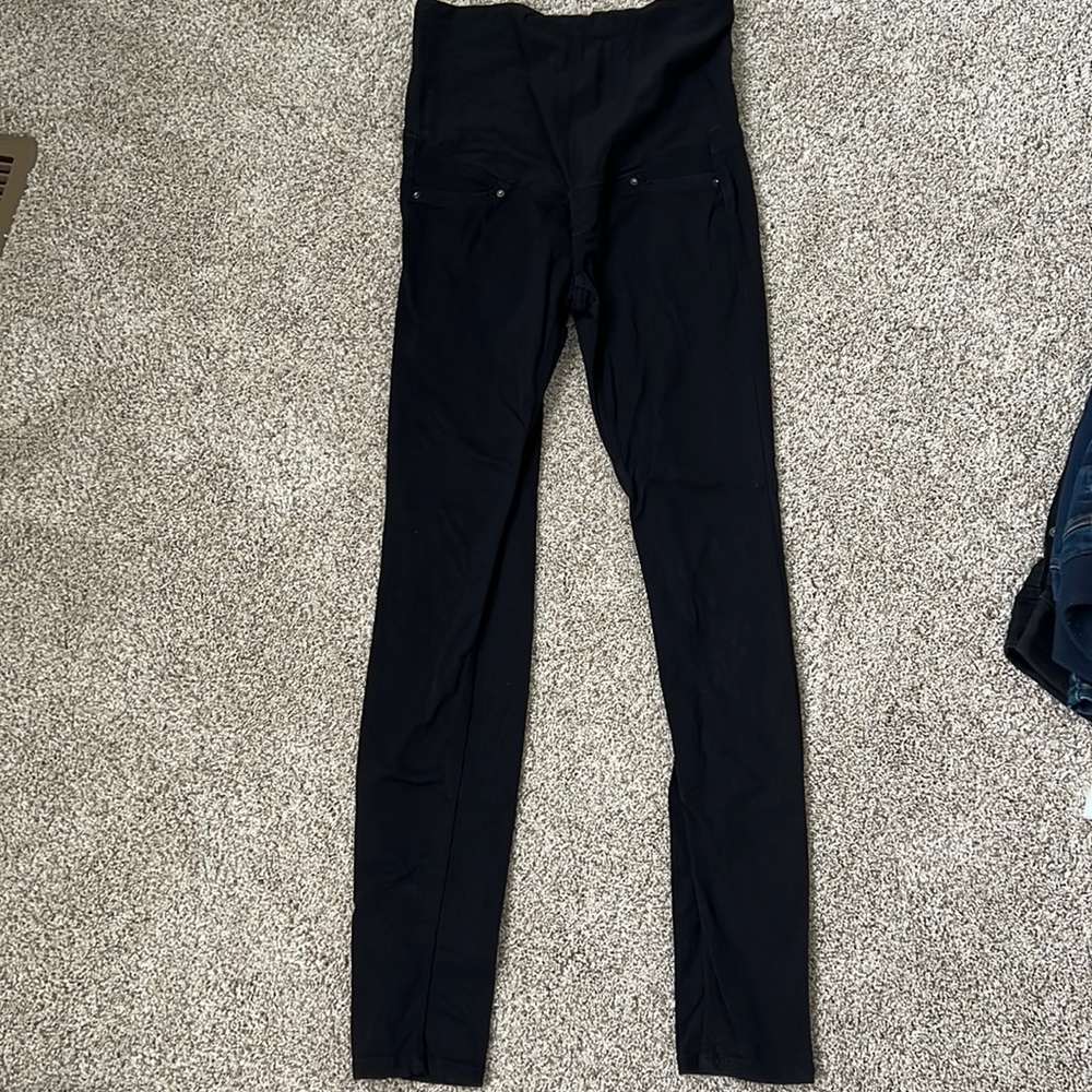 Black stretch maternity jean legging